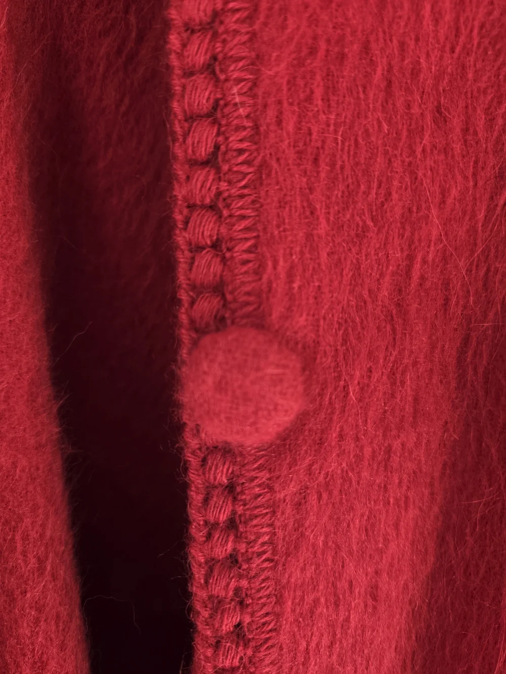 Alpaca Camargo Luxury Vintage Red Cape Button-Front Poncho Coat - Picture 9 of 12